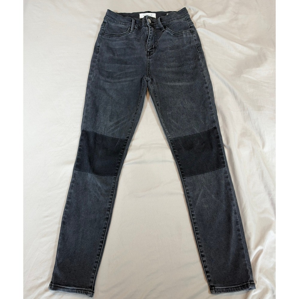 PacSun High-Rise Ankle Jegging Jeans 26 Gray Knee Patch Denim
